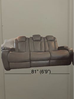 Grey faux leather reclining sectional Free!!