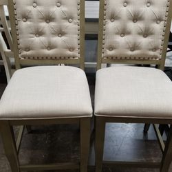 Highend solid wood counter height wide seating stools