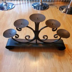 Beautiful  IRON CANDLE OPERA...Holds 5 Piller Candles...Heavy  Good Quality!