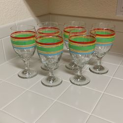 Set Of 6 Libbey Mambo Coordinating Fiestaware Water Goblets 