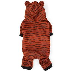 NWT YOULY Dog The Party Animal Tiger-Print Hooded Dog Pajamas-S