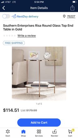 Round glass top end table