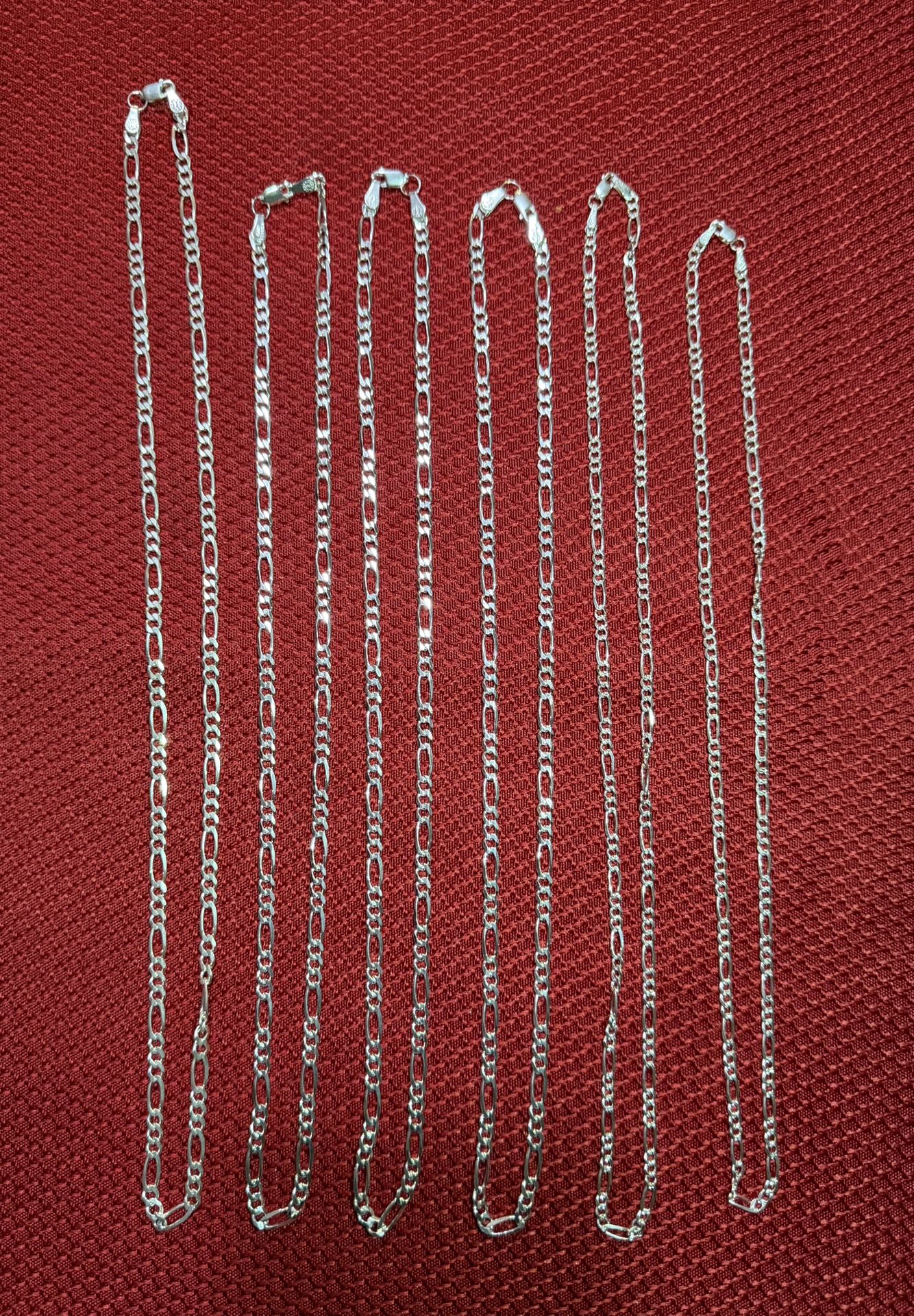 Silver Figaro 925 Chain Necklaces
