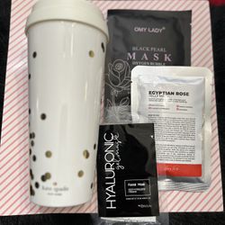 Kate spade cup with face masks 