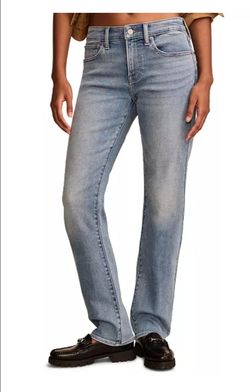 Trendy Lucky Brand Straight Leg Jeans Light Misty Blue