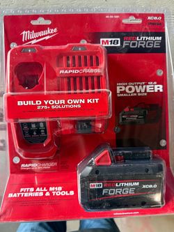 Milwaukee M18 REDLITHIUM FORGE XC8.0 Battery & Rapid Charger Kit 18V