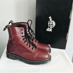 Airwair Dr Martens Bathing Ape Bape Cherry Red 1460 Pascal Boots Men's Size 8