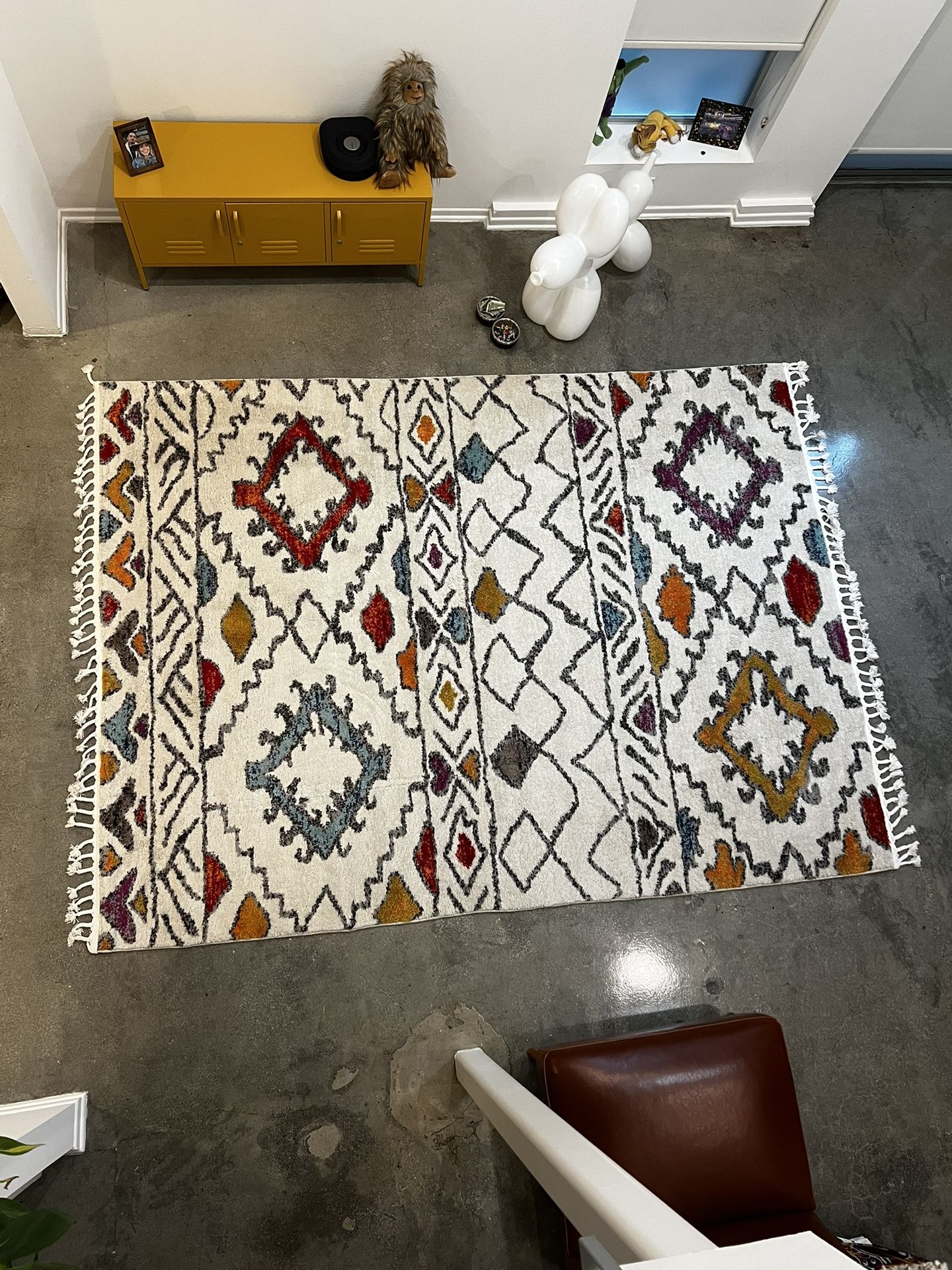 8/10 Thick Colorful Southwestern Design Rug