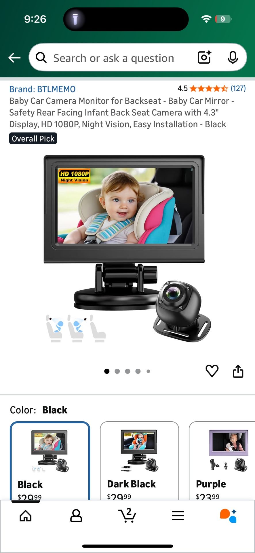 Baby car monitor