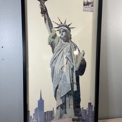 Empire Art Direct Lady Liberty Dimensional Collage Handmade by Alex Zeng Fram...