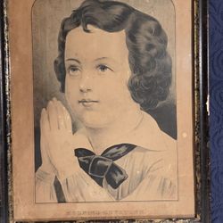 Currier and Ives Morning Devotion Original Lithograph Print 