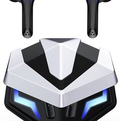 Bluetooth Headphones Wireless Earbuds Stereo Sound Gaming Earphones in-Ear Headset with Mic and LED Power Display Charging Case for Android iOS TV Sma