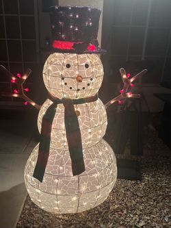 5ft Lighted Outdoor Christmas Snowman Decoration