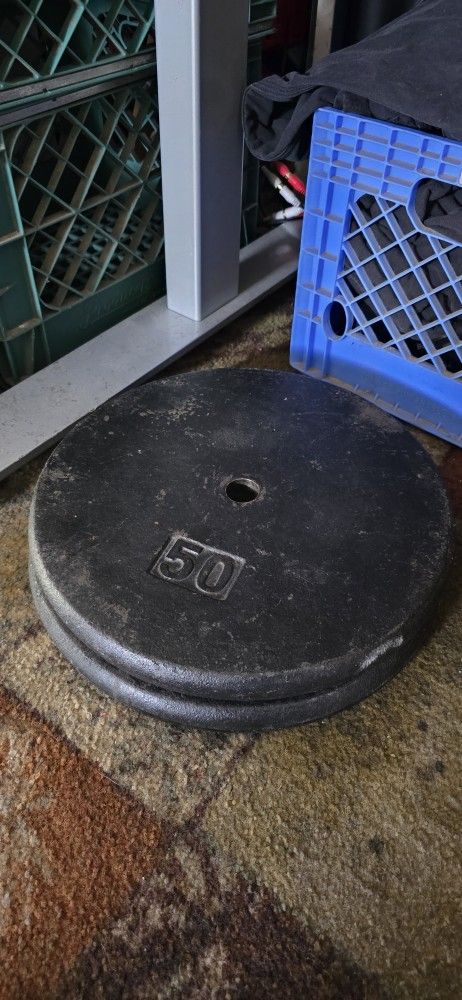 (2) 50lb Weight Plates 1nc