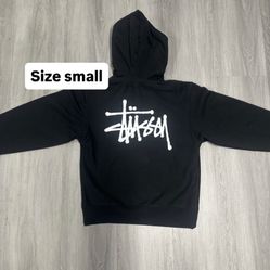 Stussy OG Logo Black Hoodie. Size Small