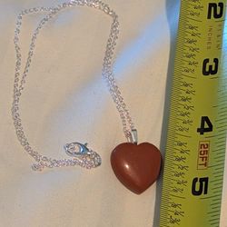 Red Jasper Heart Necklace