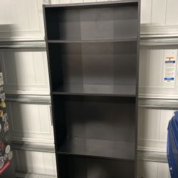 3 Black Bookshelves 