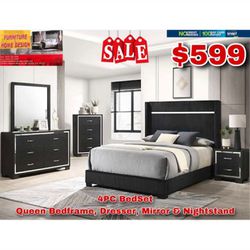 4pcs Queen Bedroom Set! Amazing Deals 💰 