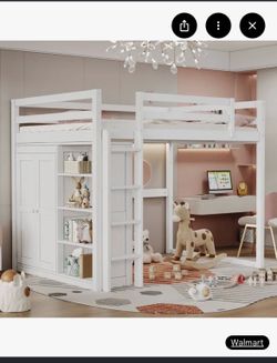 White loft bed