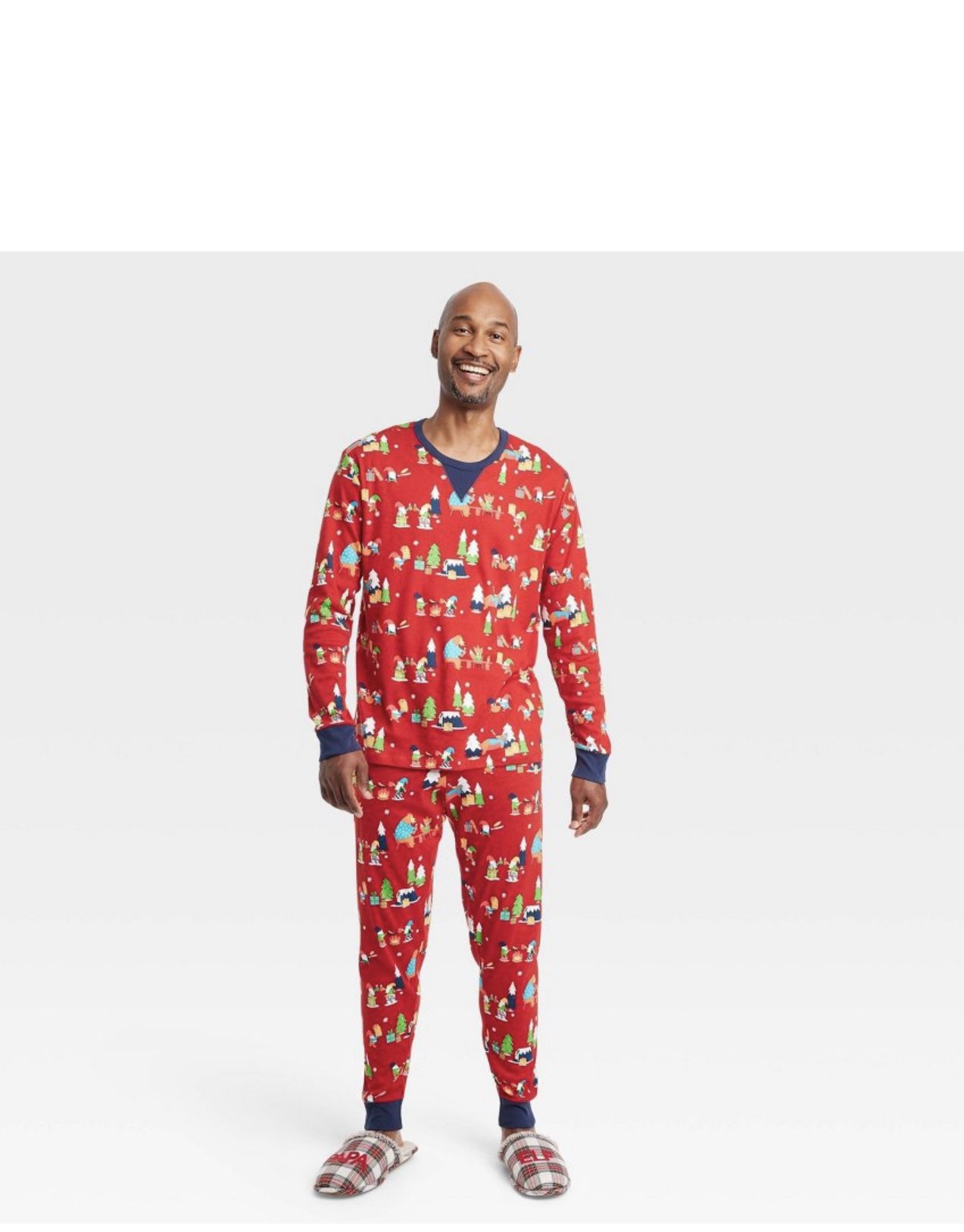 Men's Holiday Gnomes Print Matching - Red L