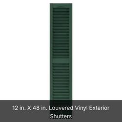12” By 48”Louvered Vinyl Exterior Shutters
