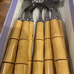 EXCLUSIVE Philippe Deshouliers stainless wood cutlery set for 8