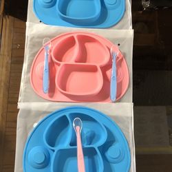 BRAND NEW baby/toddlers Silicone suction cup travel eating set