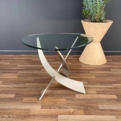 Post Modern Abstract Steel & Glass Side Table by Carl Muller, c.1980’s - Delivery Available