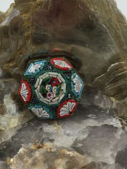 Antique Multi Color Stone Mosaic Pin