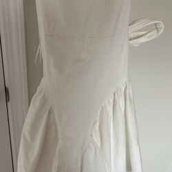 White elegant Dress With Bow On The Back