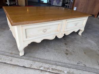 French Country Coffee Table with Drawers