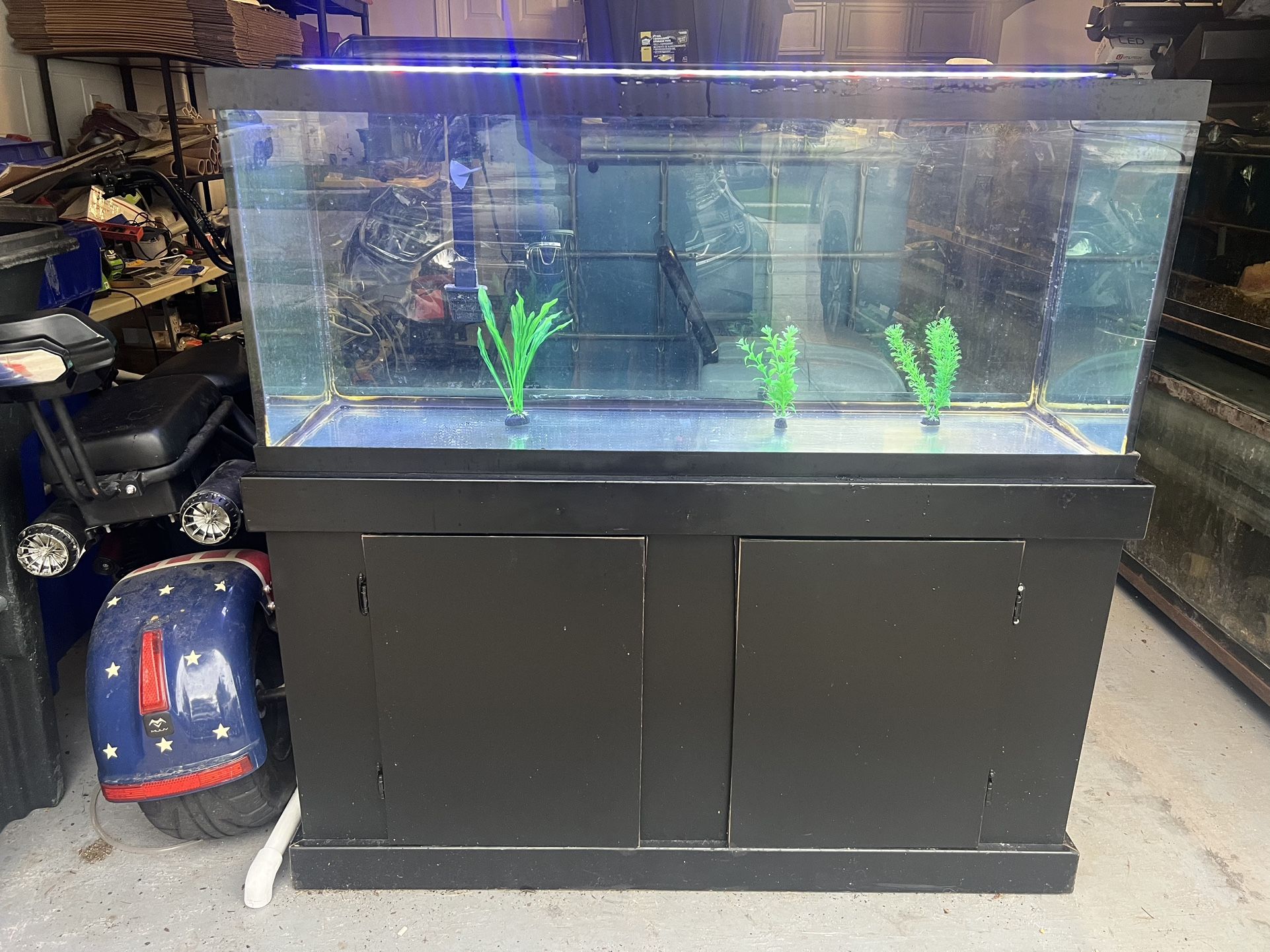 Fish Tank Aquarium 75 Gallon With stand, LED Light, Filter