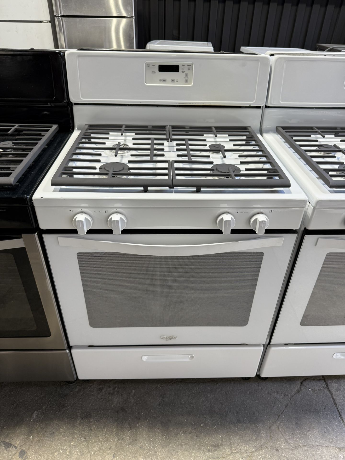 whirlpool white 4 burner range stove