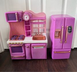 Our Generation Purple Kitchen & Refrigerator Set  ***No Accessories*** ***for dolls ***