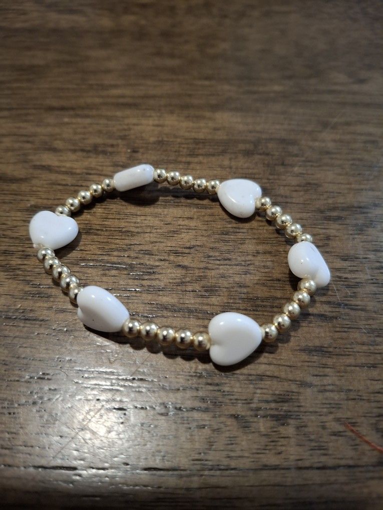 White gold heart round new