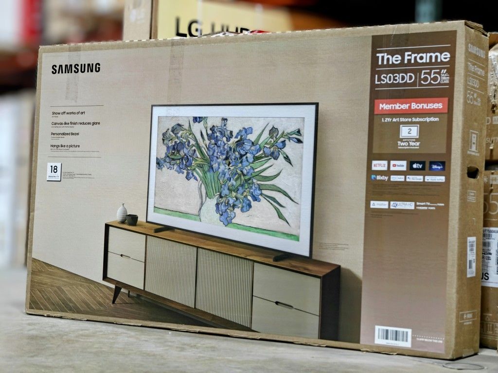 SAMSUNG 55" Class The Frame QLED 4K UHD Smart Tizen TV QN55LS03DDFXZA