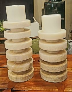 Emora Pillar Candleholders (Set of 2) by Revelation (Uttermost)