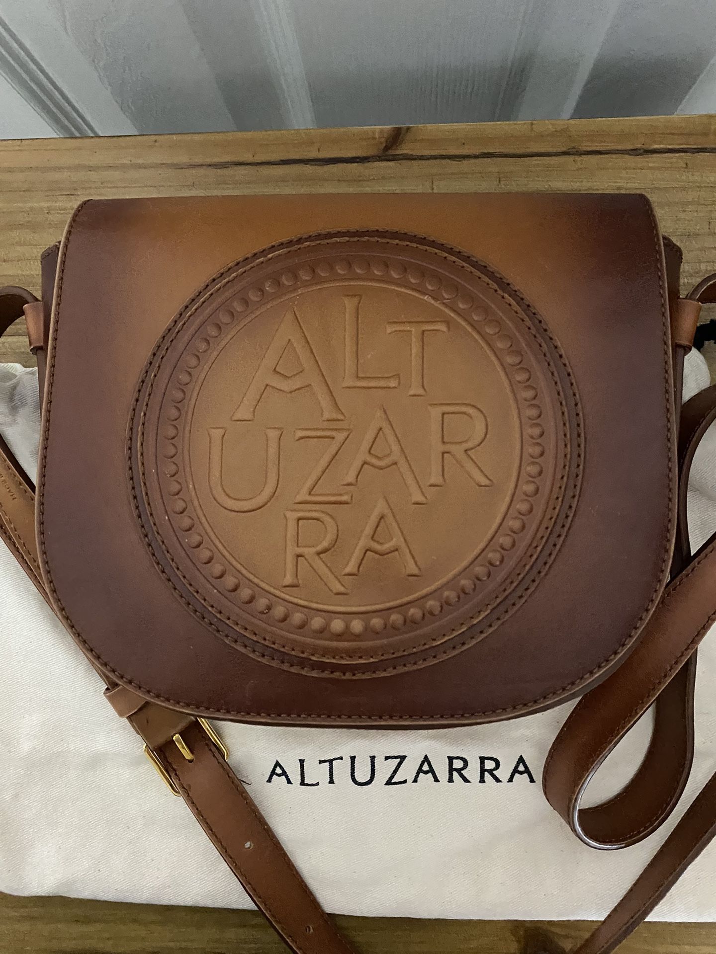 Altuzarra I Medallion Embossed Leather Saddle Bag