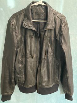 John Varvatos USA Leather Bomber Jacket
