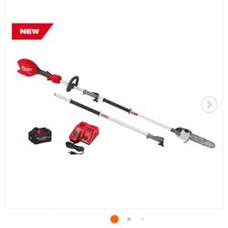 Milwaukee M18 Fuel 18V 10 in. Brushless Cordless Battery Powered Pole Saw Kit Quik-Lok Attachment Capability, 8.0 Forge Battery