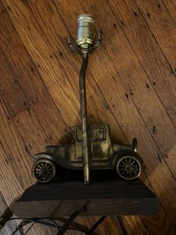 Vintage brass model T lamp