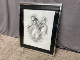 “Picking Flowers” by Mary Vickers Original Signed & Numbered Lithograph