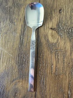 Silver-Tone Spoon with Floral Handle Detail