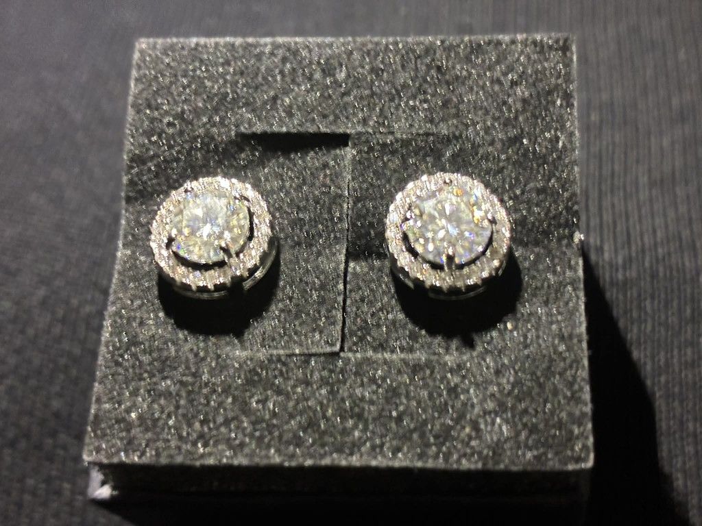 1 Ct DIAMOND HALO EARRINGS 