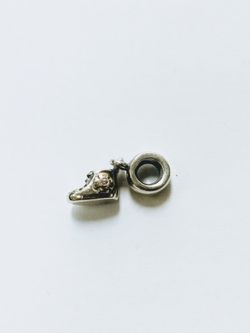 925 ALE Siver & Gold pink stone Authentic Pandora shoe Charm
