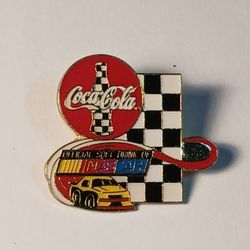 Vintage Coca-Cola NASCAR Enamel Pinback