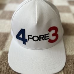 G/Fore Golf Mens 4 Fore 3 Hat Cap SnapBack White