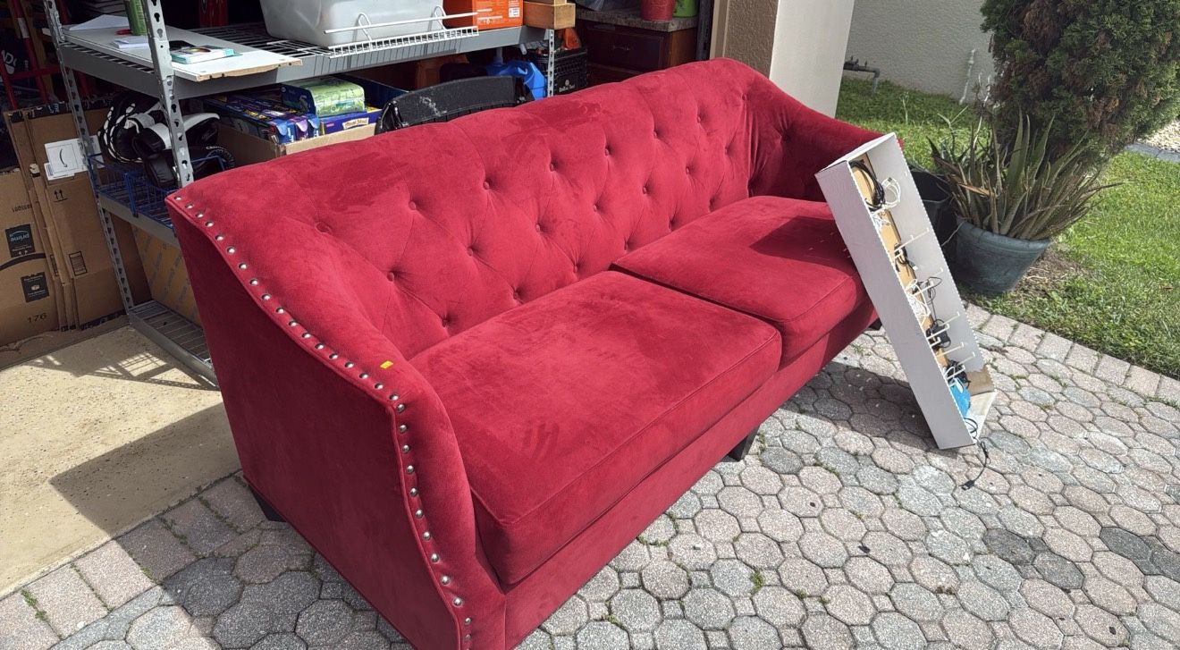 Red Fabric Couch