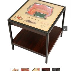 Kansas City Chiefs 25-Layer StadiumView Lighted End Table - Brown