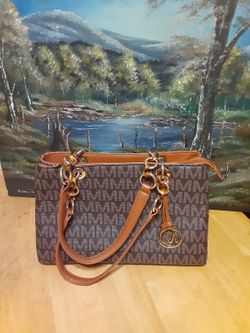 Milan Handbag Tote Purse brown monogram with crossbody Strap Like New (Few Flaws as Shown in last 3 photos) $15